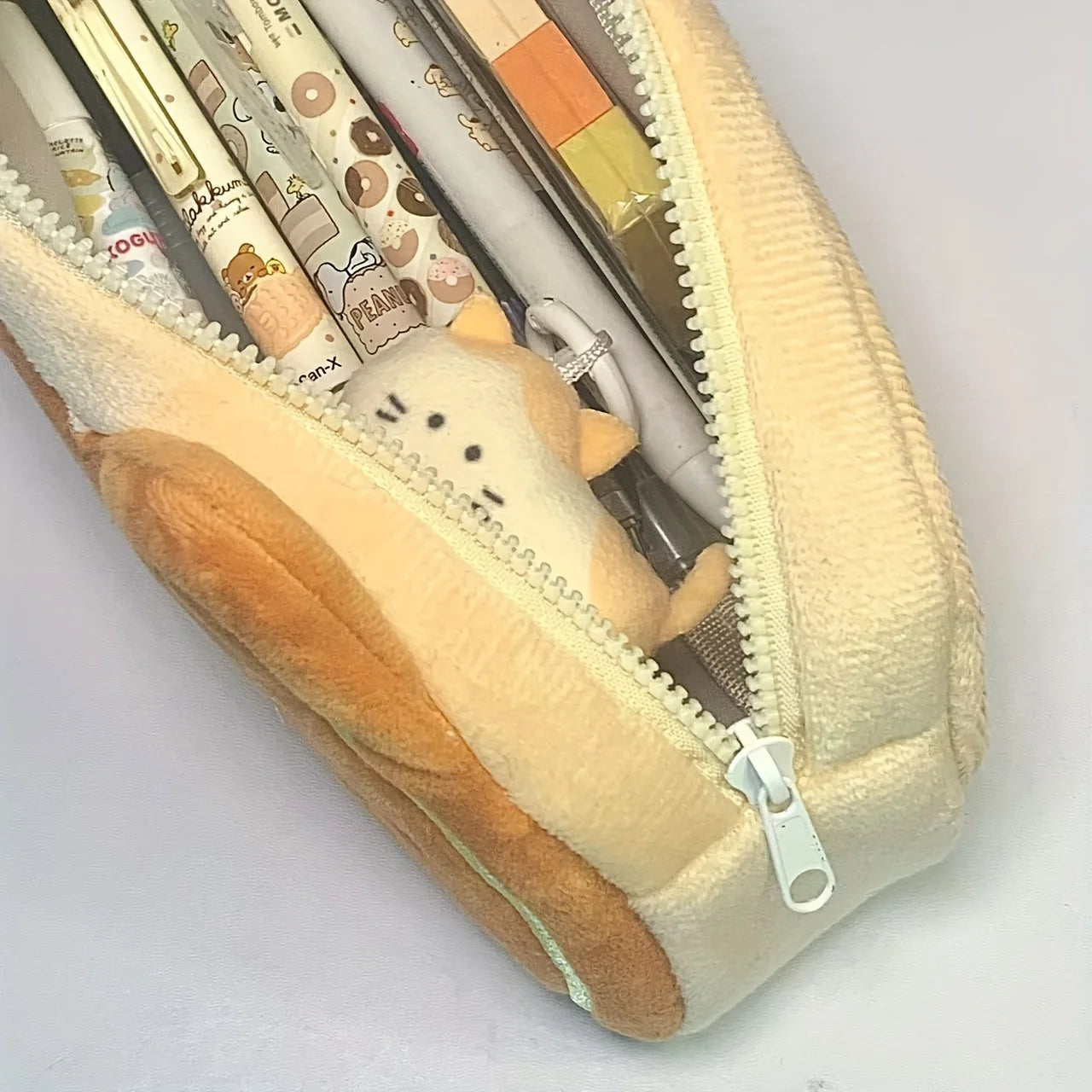 Caramel Cat Plush Pen Case - Large Capacity, Perfect Birthday Gift for Primary and Secondary School Students