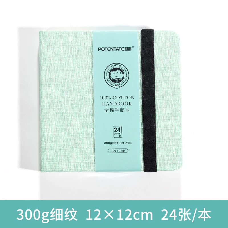 POTENTATE 100% Cotton Square Watercolor Paper Book 12cmx12cm(4.7x4.7Inch )24 Sheets 300g (140lb) Art  Drawing Paper Sketchbook