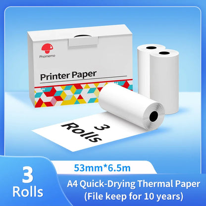 Phomemo A4 Thermal Printer Paper Letter Paper Quick-dry Continuous Paper Suitab for M832/M833/M834/M835 Portable Printer 2 Rolls