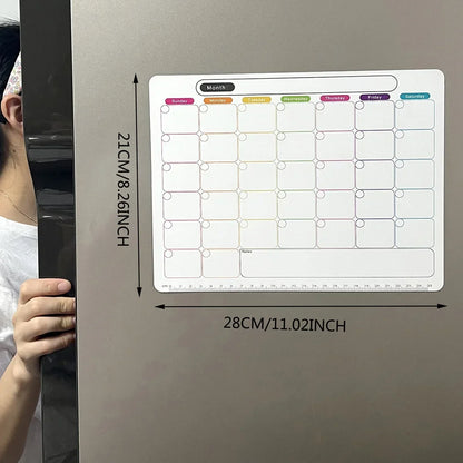 A refrigerator magnet ,monthly and weekly planner, magnetic calendar sticker, soft magnetic note sticker, message board
