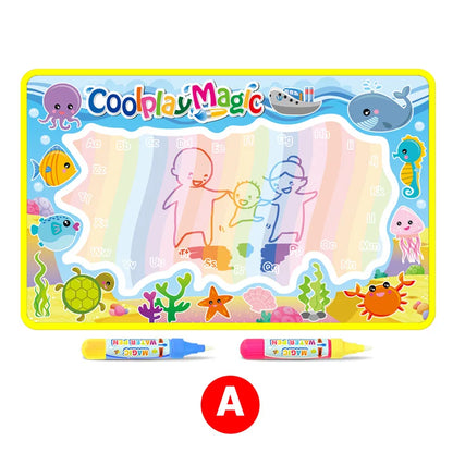 Coolplay Animal Themes Rainbow Water Drawing Mat & 2 Pens Water Doodle Mat Coloring Books Water Painting Rug Xmas Gift for Kids