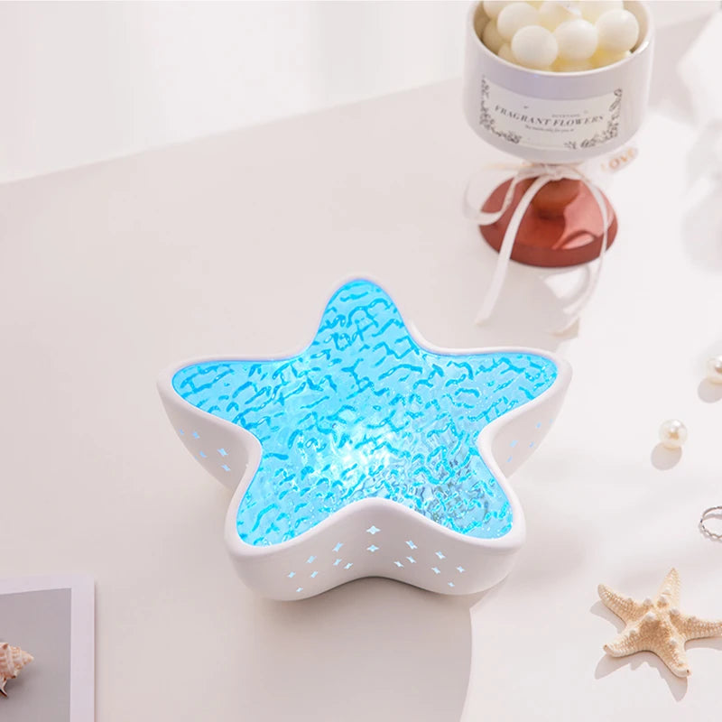 Starry Glow: ✨ Starry Glow: Starfish LED Projector Lamp 🌊 Create Your Underwater Sanctuary