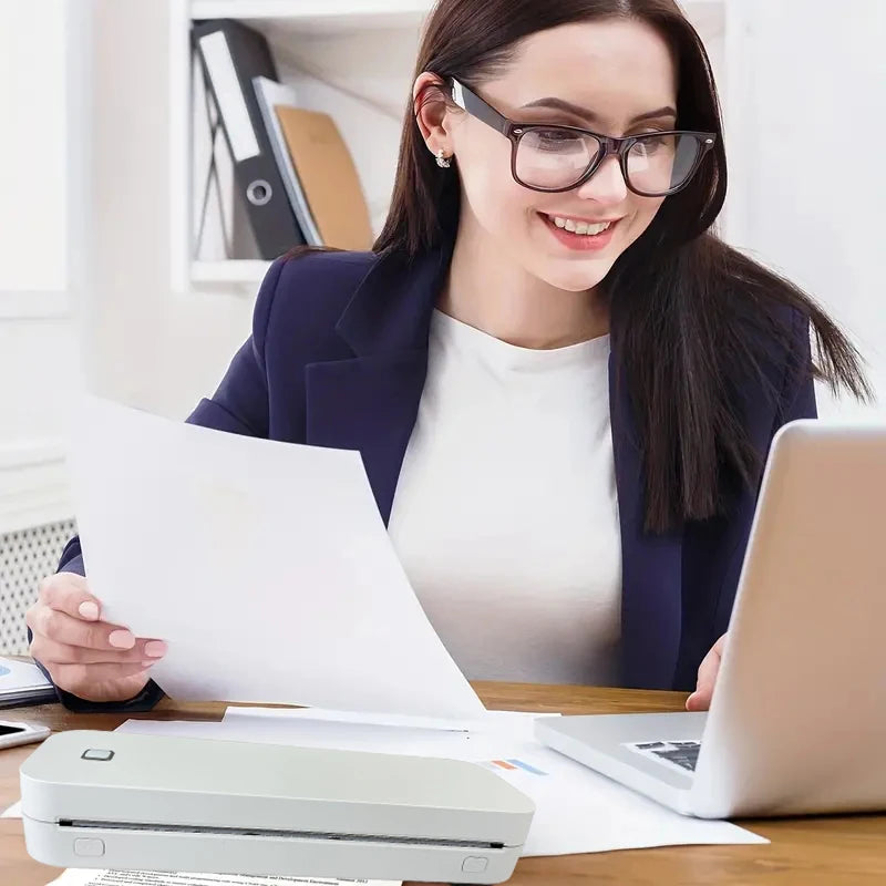 Bluetooth Thermal Inkless Printer A4 Maker Wireless Mobile Travel Printer Tattoo Paper Compatible with iPhone Android Mac Window